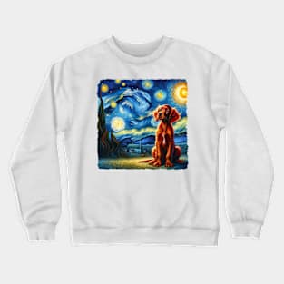 Starry Irish Setter Portrait - Dog Portrait Crewneck Sweatshirt